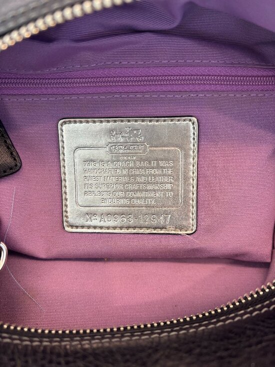 Coach Madison Sabrina Satchel - Leather and Canvas - Black - Picture 8 of 16